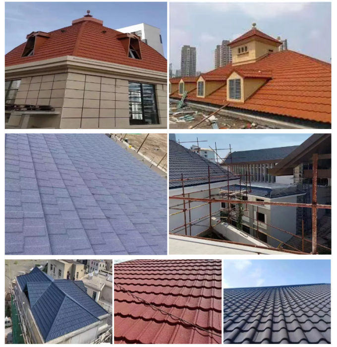 1340*420mm Colorful Stone Coated Metal Roofing Tile For Building Material 4