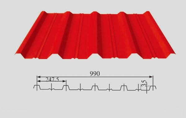 1050mm Colour Coated Roofing Sheet Corrugated Steel Sheet Standard ASTM 10