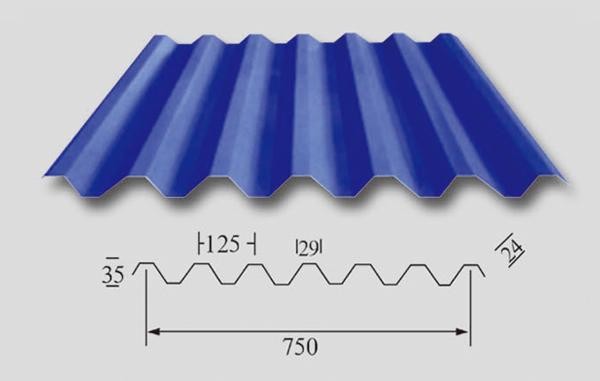 1050mm Colour Coated Roofing Sheet Corrugated Steel Sheet Standard ASTM 15